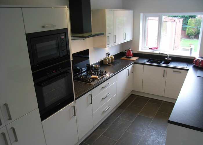 black countertop