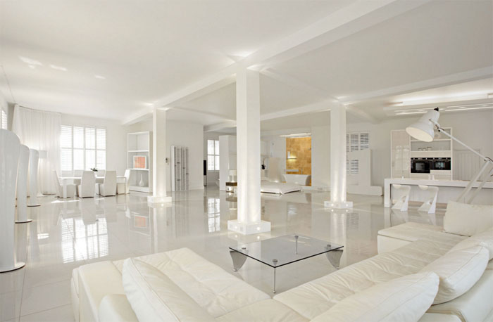 White color in the interior