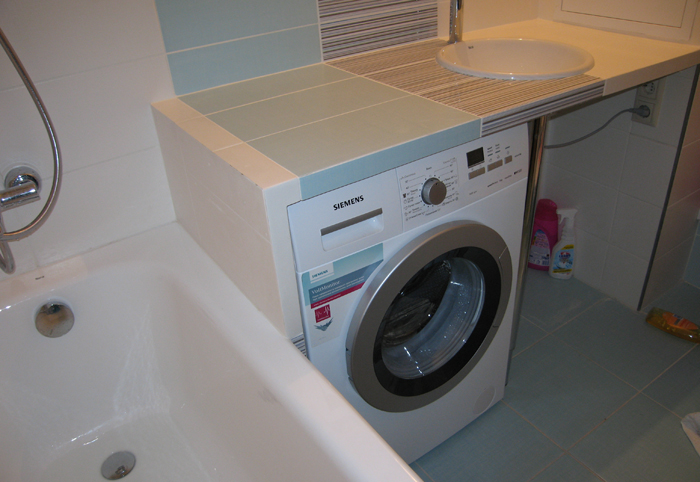 washing machine in the bathroom