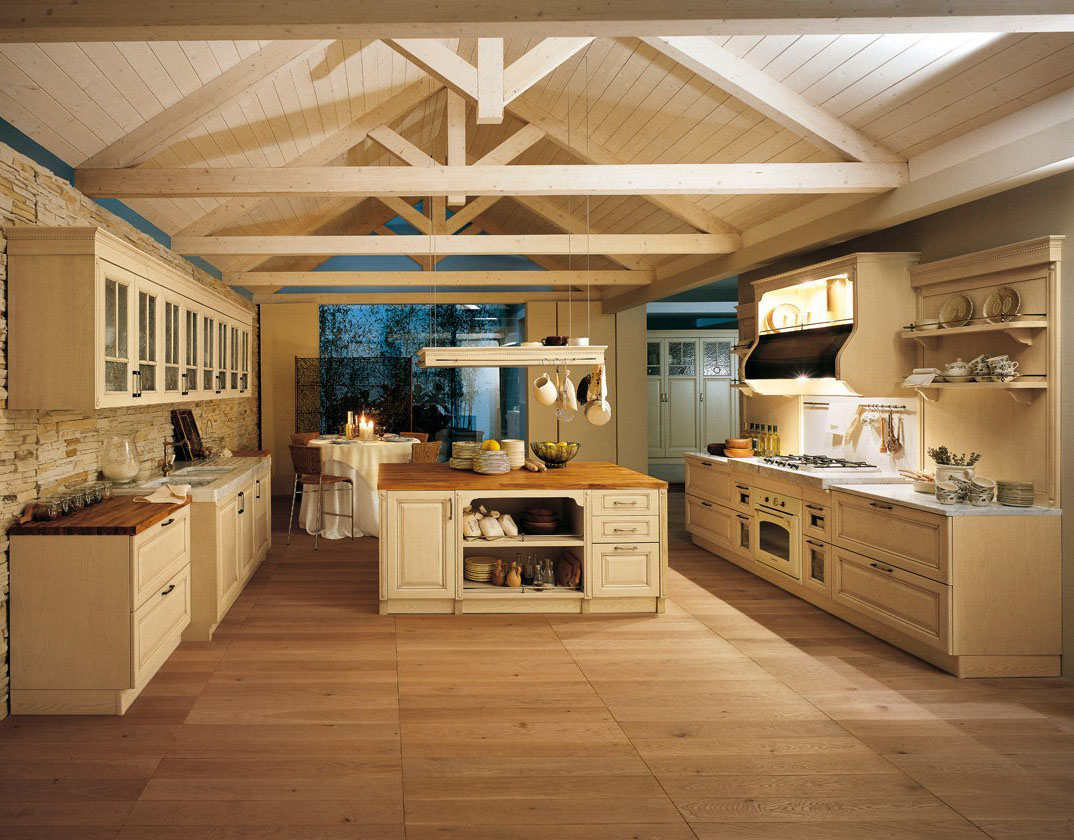 Кухня Прованс в деревянном доме