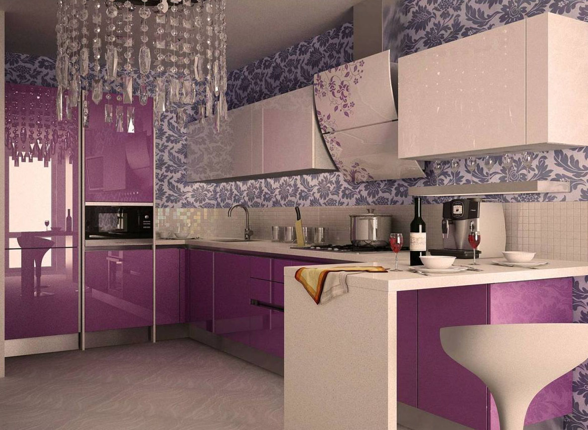 Decorating the walls of the kitchen 7 quarter. m.