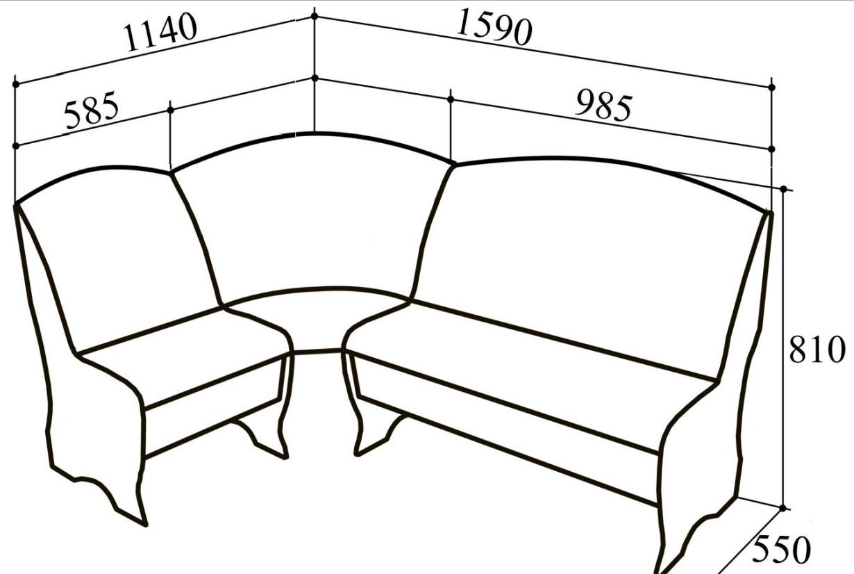 Чертеж кухонного уголка