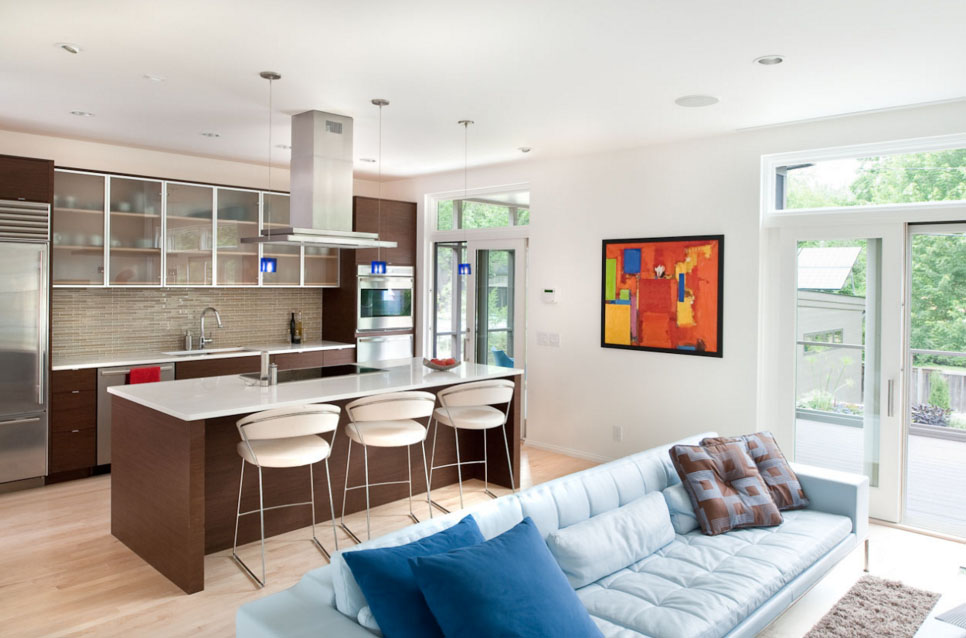 Kitchen and living room