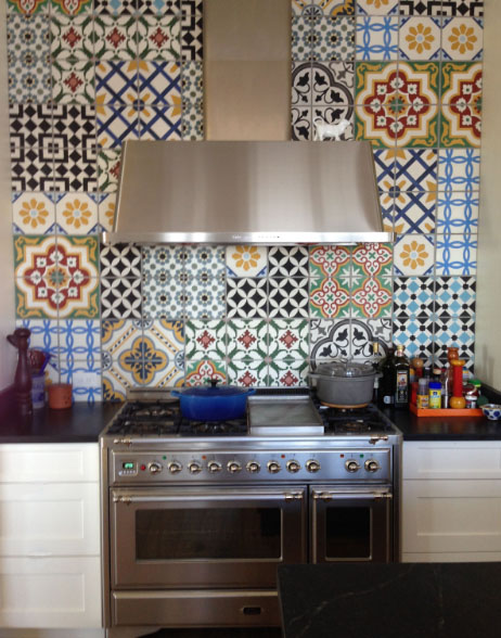 Spanish tiles on the apron