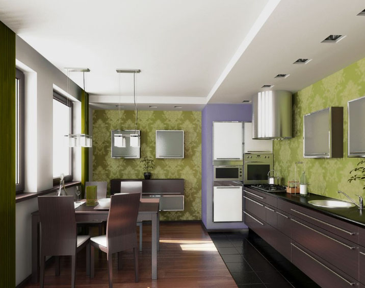 Кухня ў зялёных танах