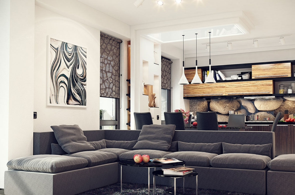 kitchen - living room