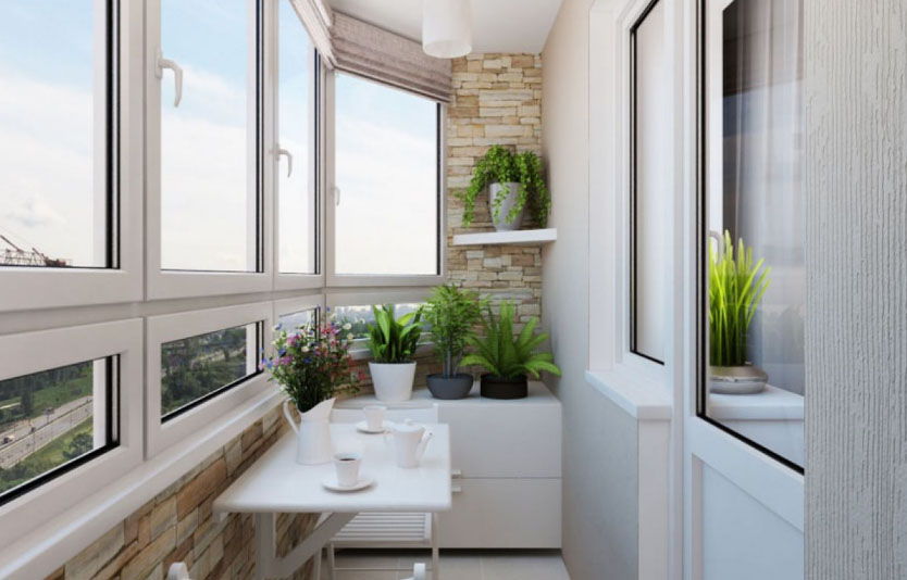 Kitchen on the balcony in a modern style
