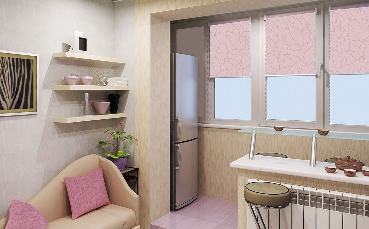 Аб'яднанне кухні з балконам