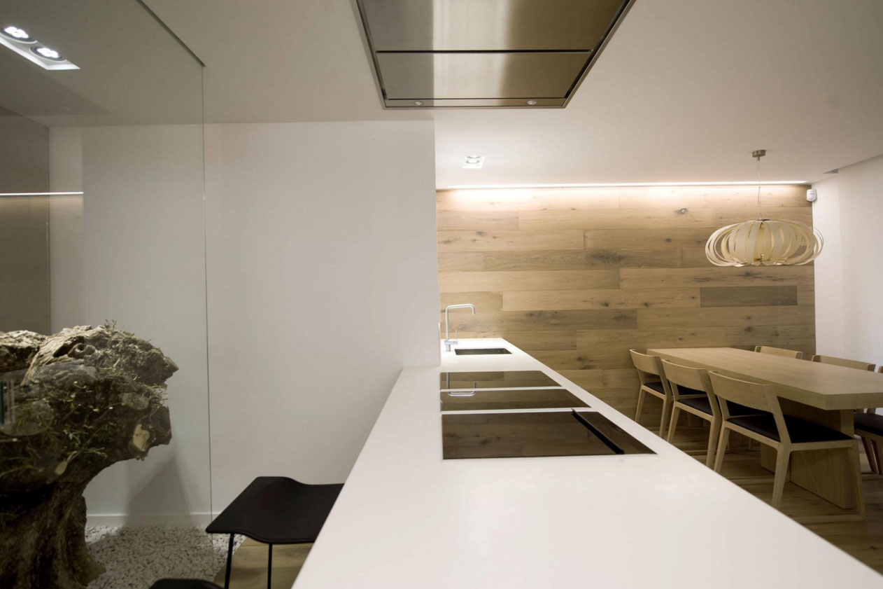 Stylish kitchen in the hallway