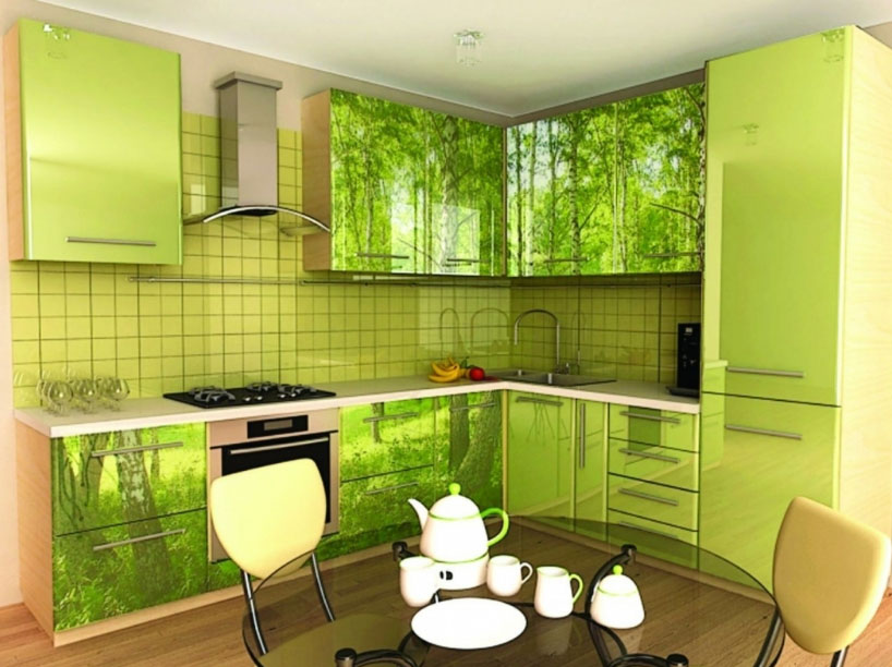 Фотадрук на фасадзе кухні