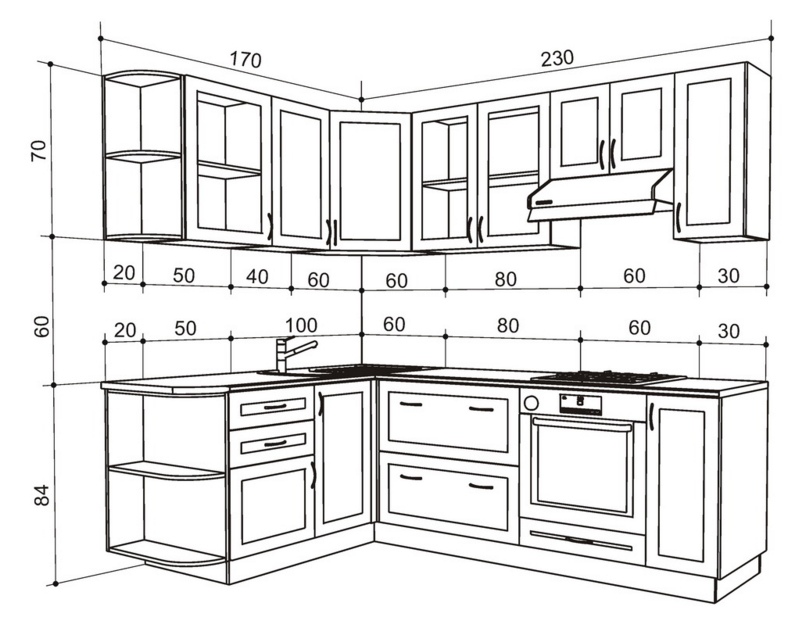 o'lchovlar bilan Naushnik chizmachilik