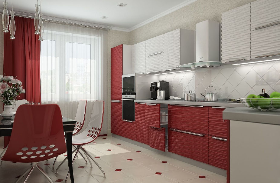 burgundy style in the kitchen