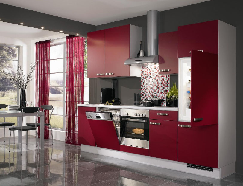 burgundy color in the kitchen