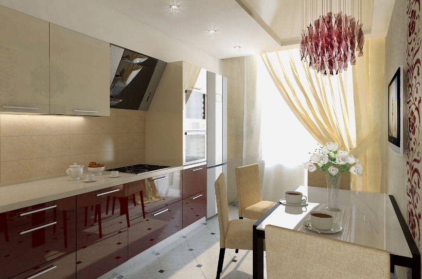 burgundy color in the kitchen