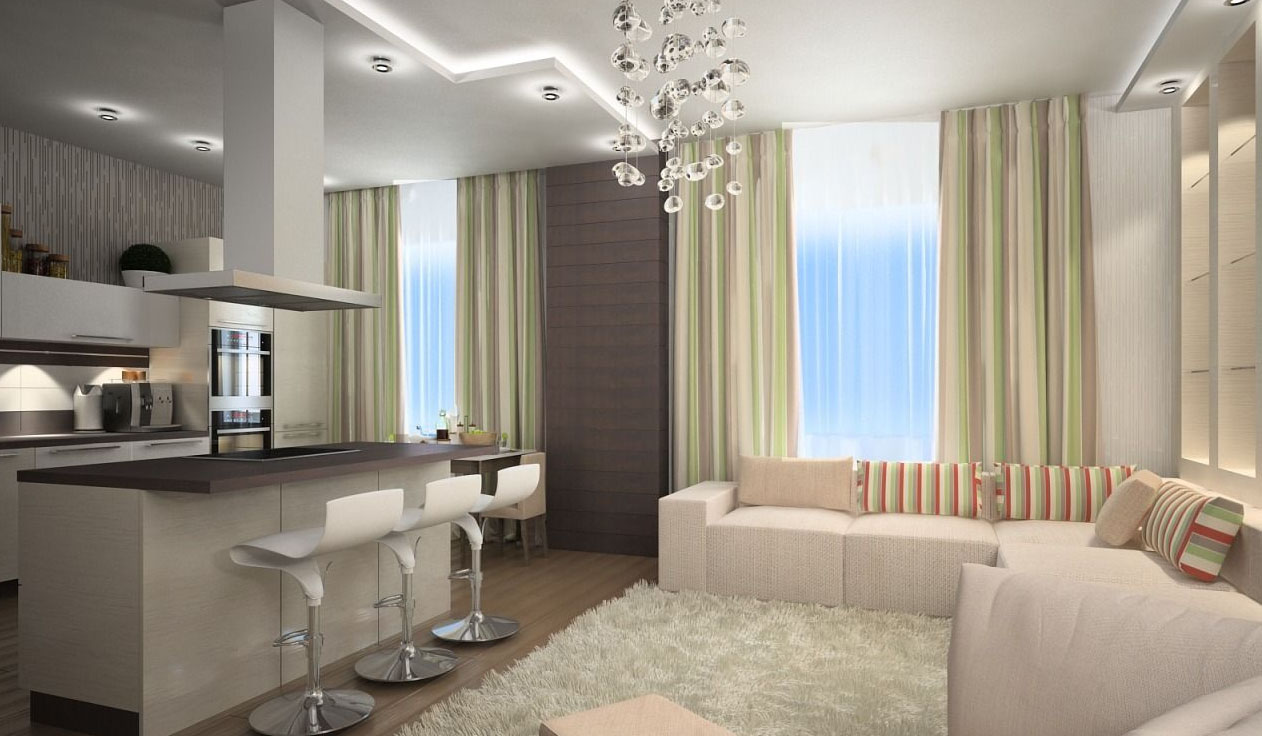 room and kitchen together