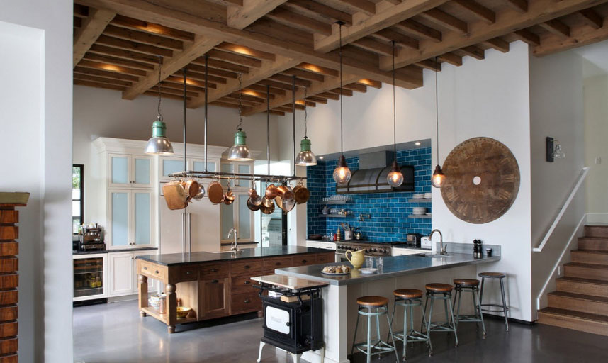 beautiful kitchen in Greek style
