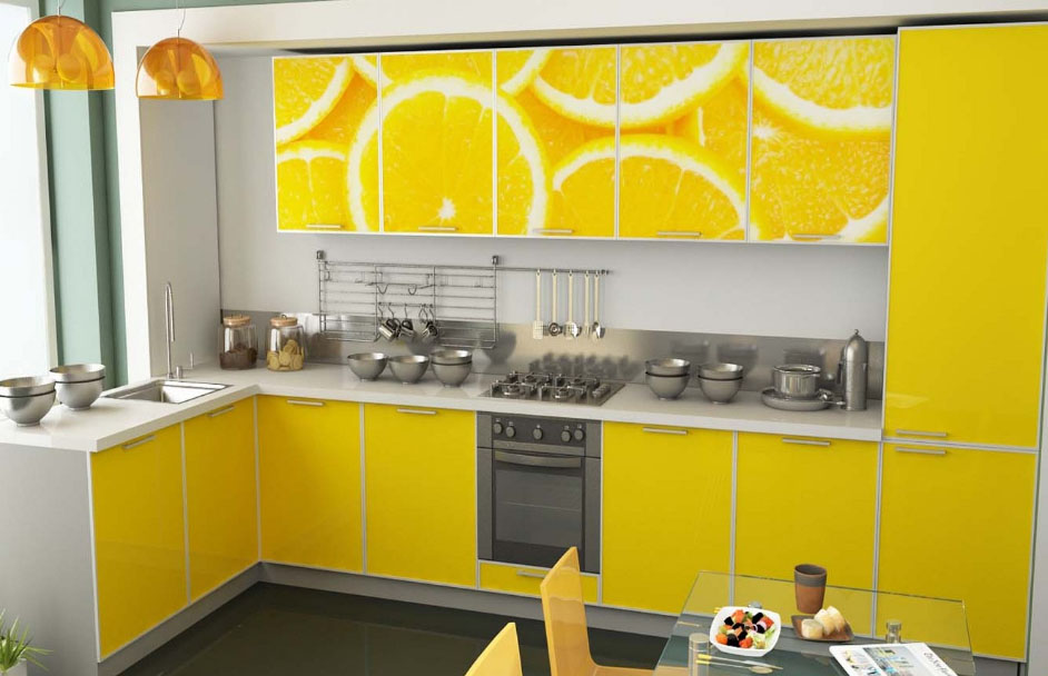 прыгожы малюнак на фасадзе кухні