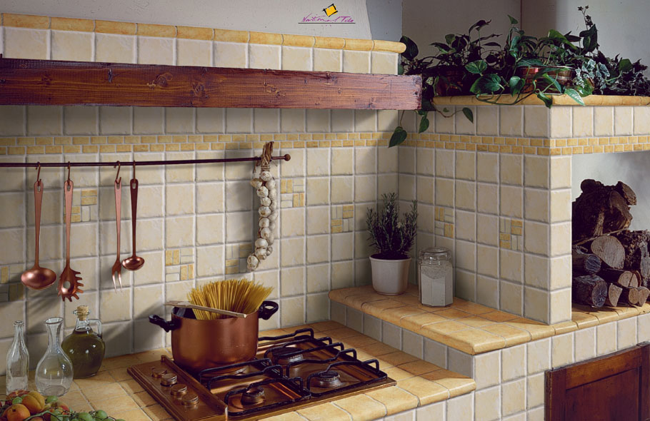apron beautiful-tiles in the kitchen