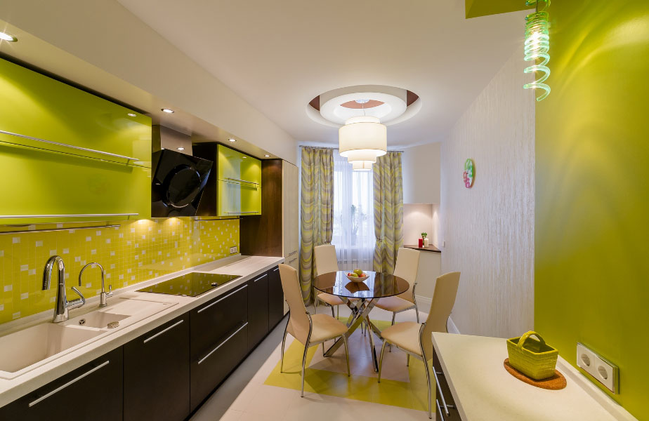 кухня в зеленом цвете