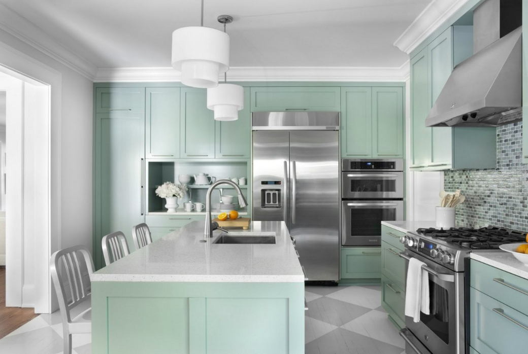 ментолавыя сучасная кухня