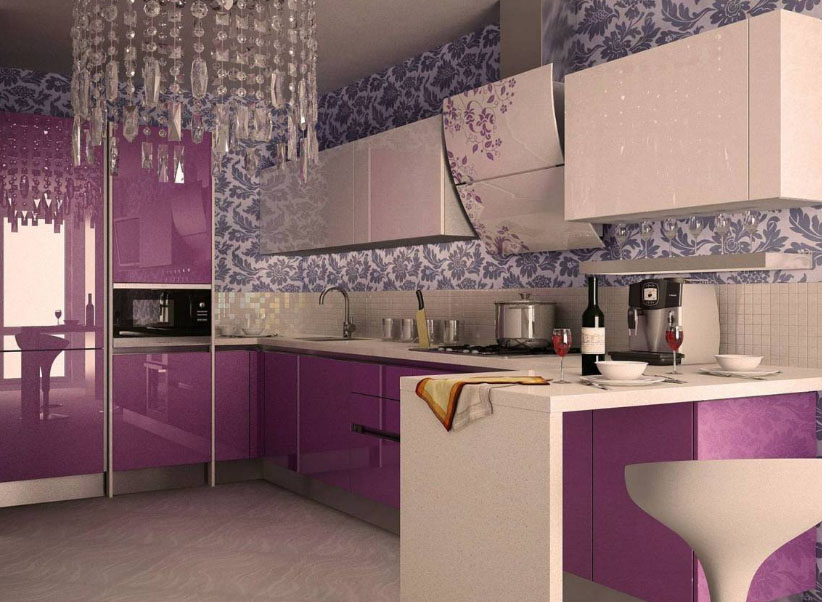 шпалеры на сучаснай кухні