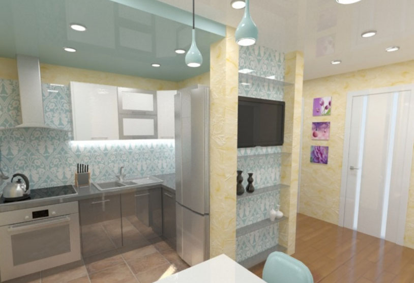 Kitchen design in the hallway