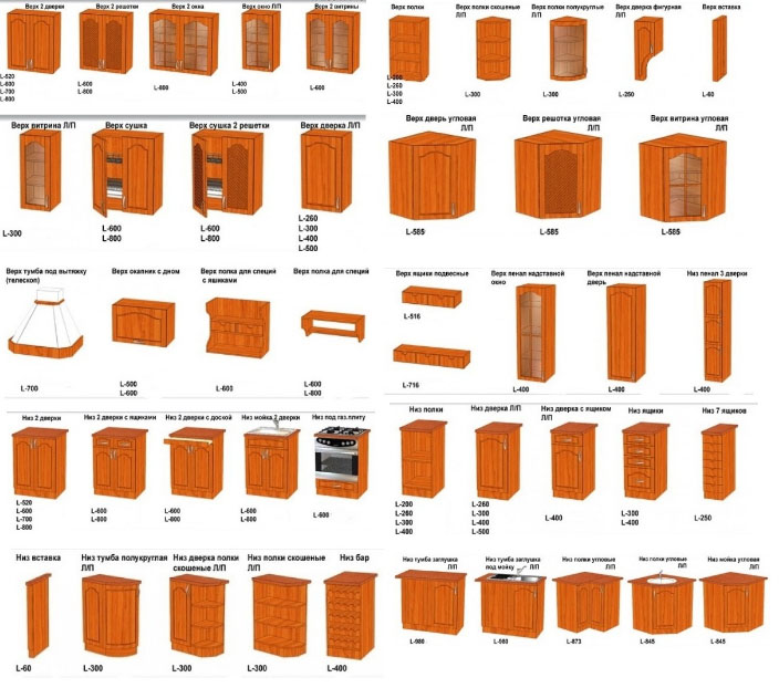 размеры деревянной мебели для кухни