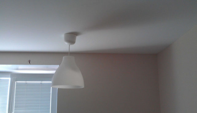 smooth ceiling in the kitchen