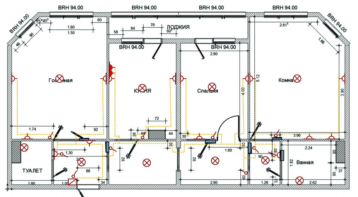 схема електропроводки квартири
