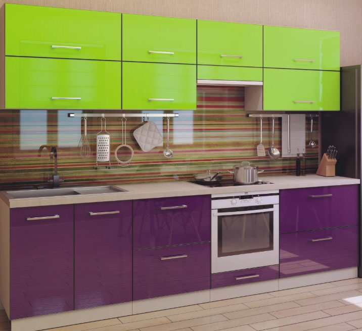 колер кухні лайм з фіялетавым