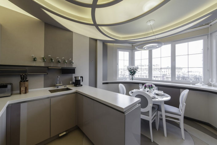 стыльная кухня з эркерам