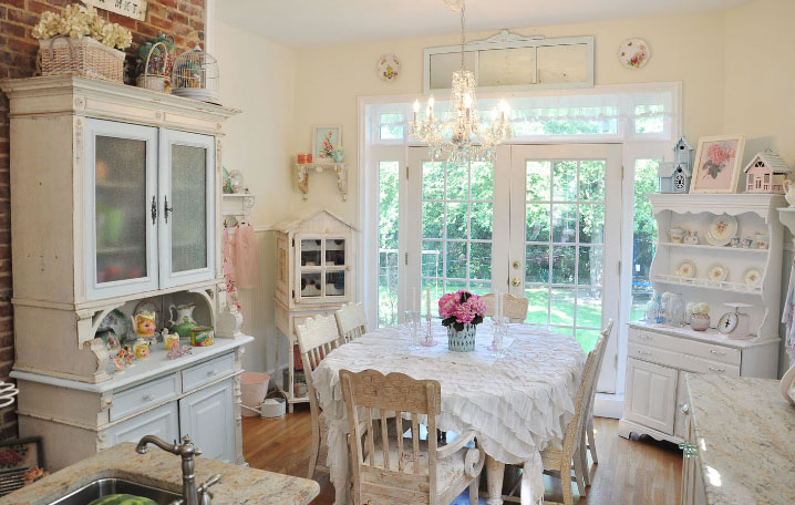 White kitchen interior vintage