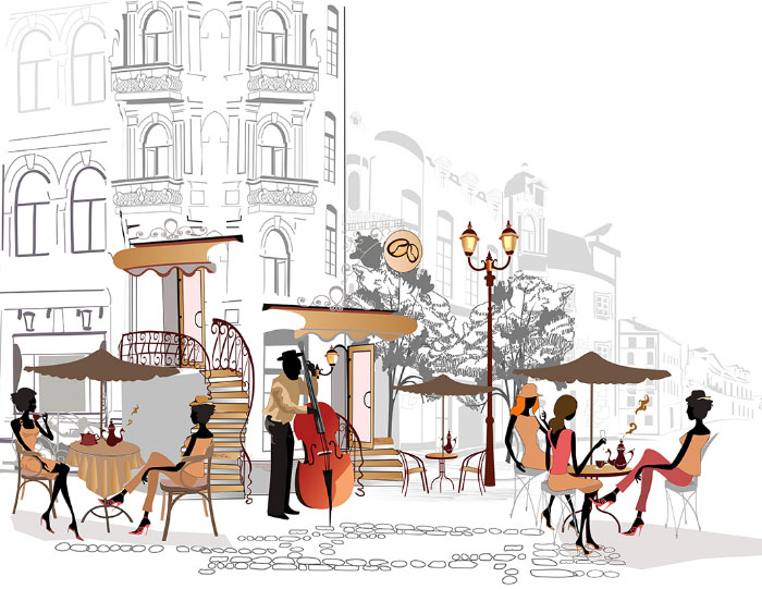 Сюжетные фотообои на кухне