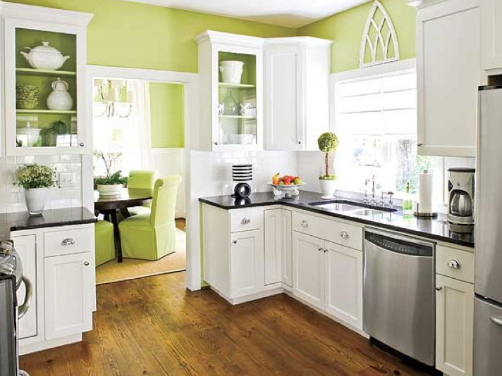 white-green kitchen