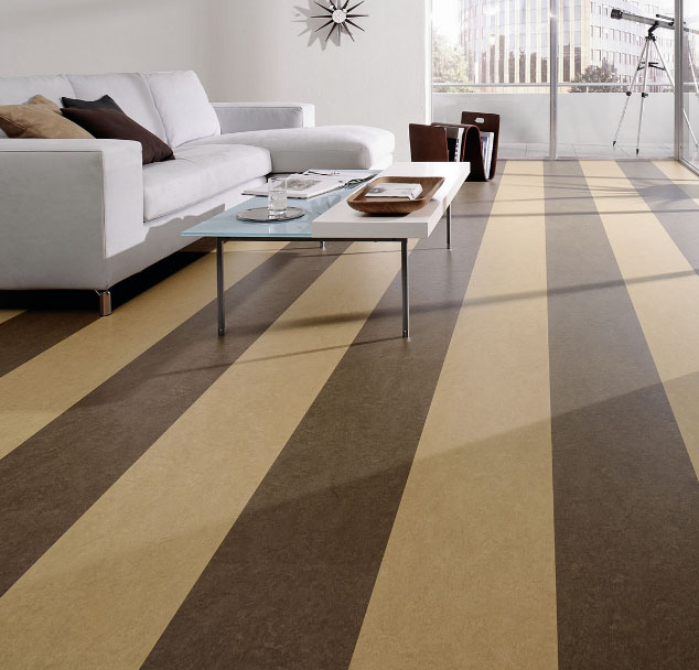 two-color linoleum for the kitchen