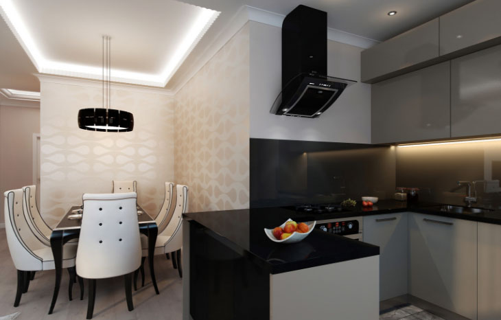 красива кухня з обідньою зоною