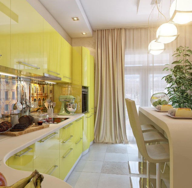 прыгожая вузкая кухня