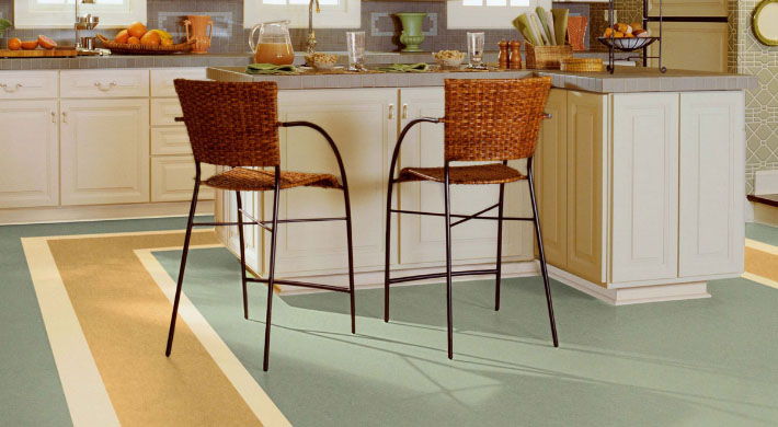 multicolored linoleum for the kitchen