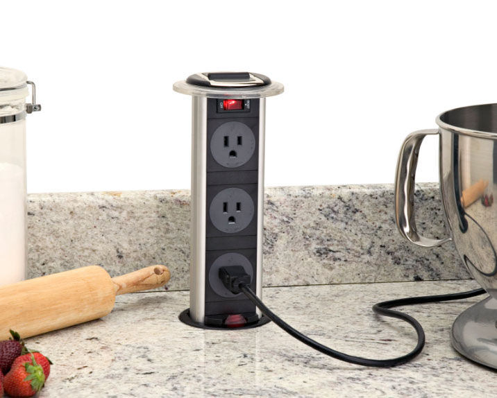 розетки вбудовуються в стільницю