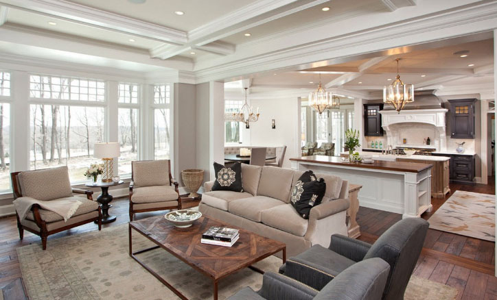 сумешчаных кухні з гасцінай