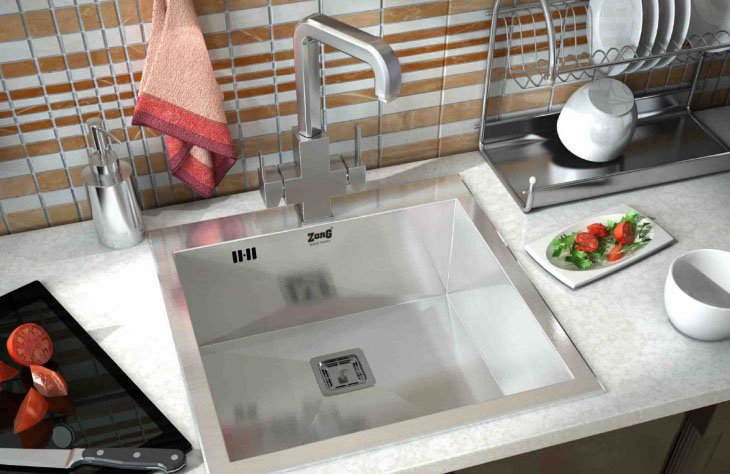 стильна врізна мийка з нержавіючої сталі