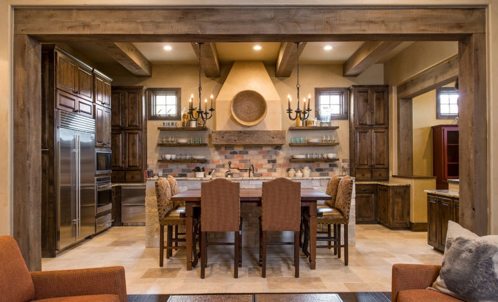 ўтульная кухня ў стылі Кантры