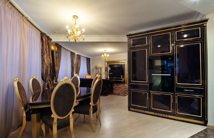 шыкоўны стыль барока на кухні