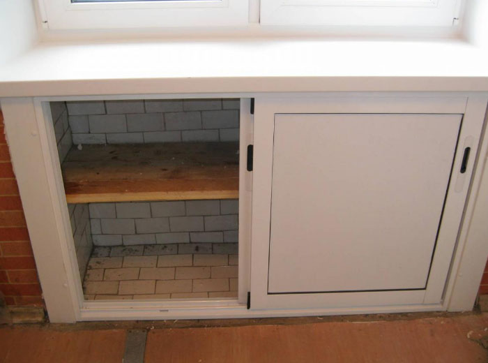 winter refrigerator under the window