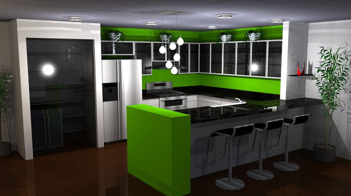 кухня с зеленым цветом