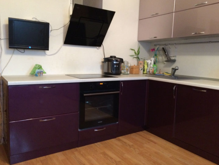 TV in a small kitchen