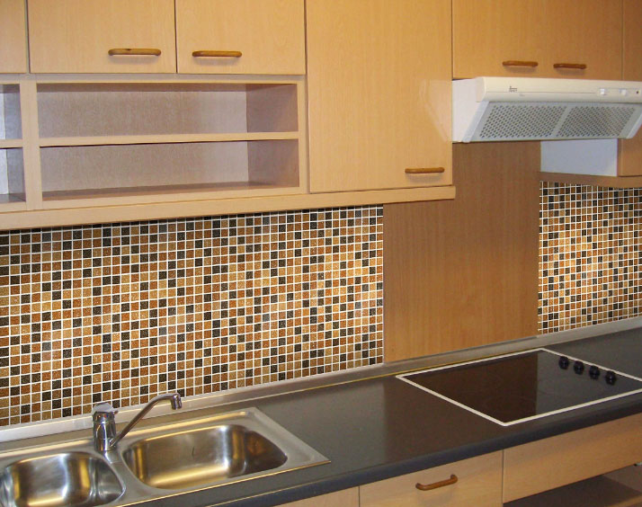 apron on the kitchen mosaic of