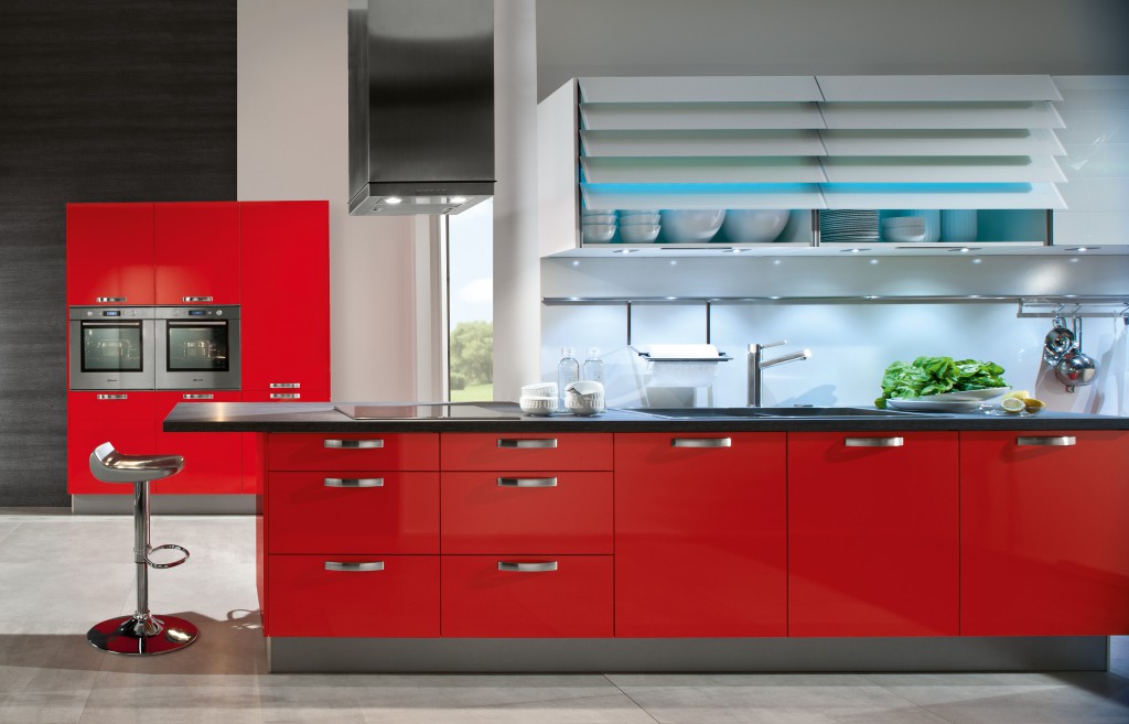 Artistic-Red-Kitchens-With-Dark-Cabinets-With-Models-Kitchen