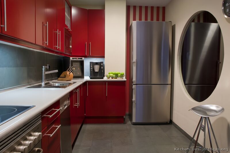 kitchen-cabinets-modern-red-004a-s23587891